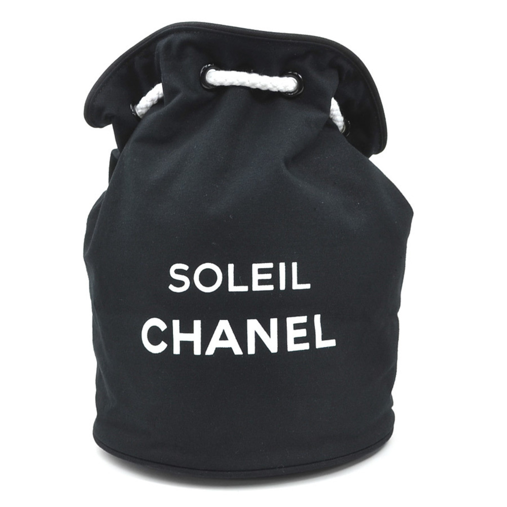 Chanel CHANEL Shoulder Bag Drawstring Canvas Black Men's Women's h32524r
